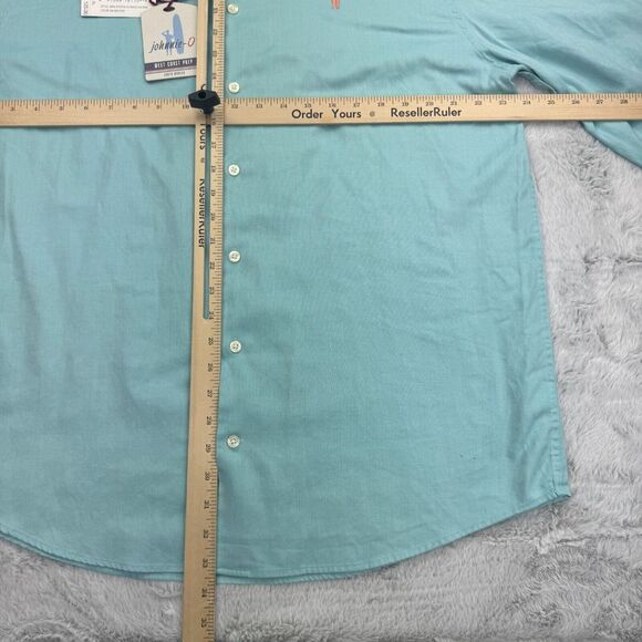 Johnnie-O Shirt Men's 2XL Seafoam Classic Long Sleeve Logo Collared Button Down - Picture 10 of 12